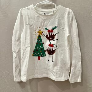 NWT Tu Christmas Pudding & Tree Long Sleeve Shirt